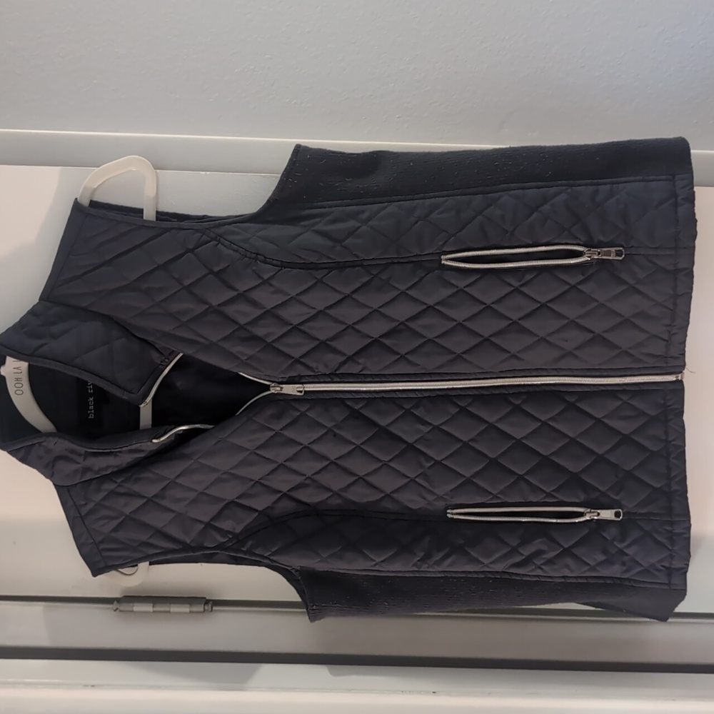 Black Rivet Charcoal Quilted Vest